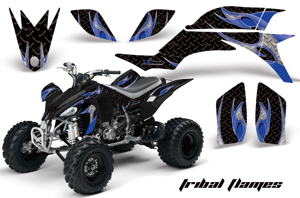 Yamaha YFZ450 04-08 Graphics TribalFlames BLUE BLACKBG